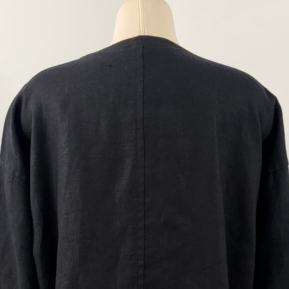 Eileen Fisher Organic Linen Zip Front Blazer Jacket XS Oversized - Picture 9 of 12